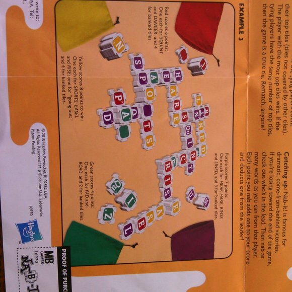 Hasbro's Nab-It! word game letter tiles Building Words Family Crossword Games - Picture 13 of 16